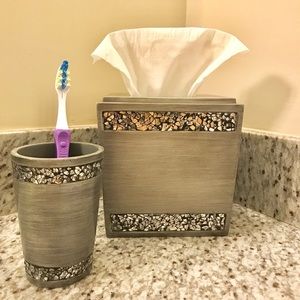 Pewter Bath Accessory Set